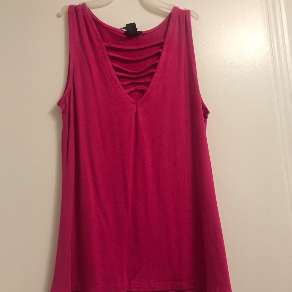 A hot pink tank top.